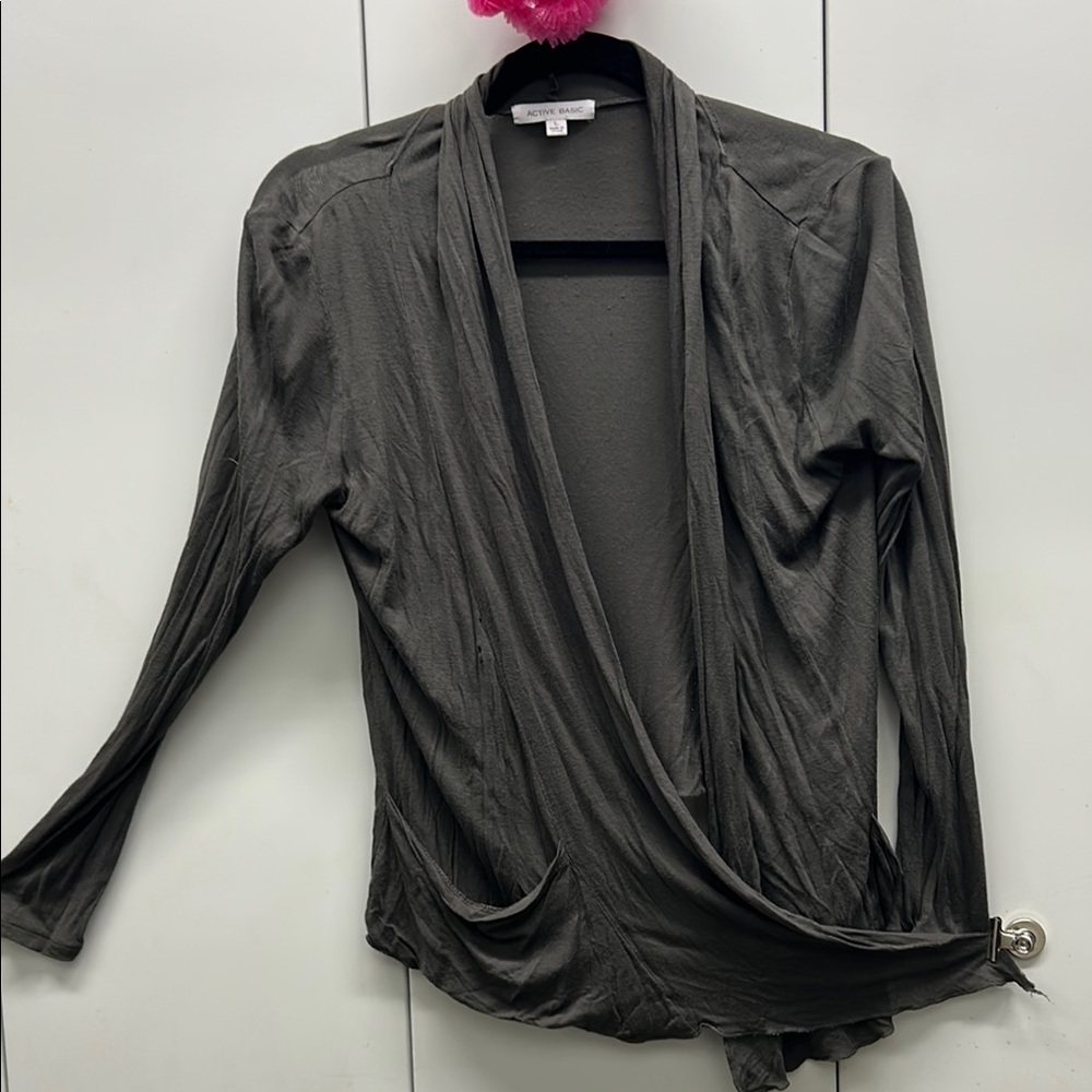 Active Basic Gray Cardigan - Picture 5 of 7